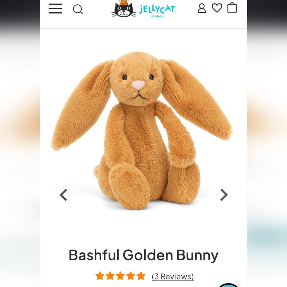 Jellycat Golden Bunny (Retired)